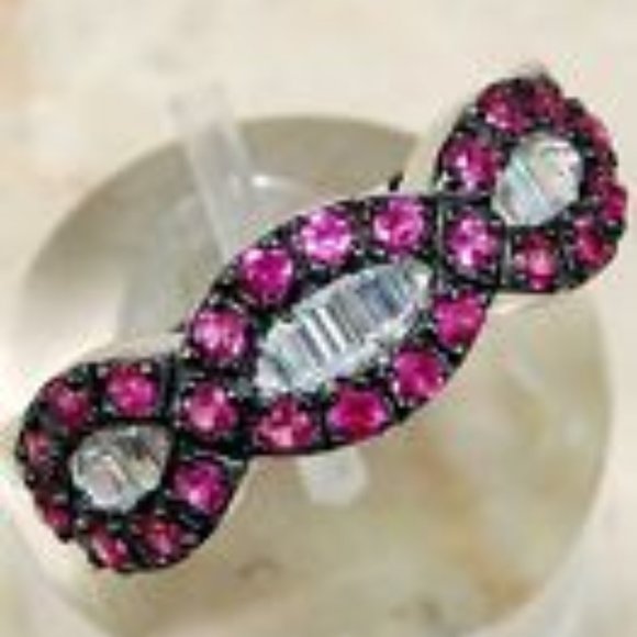 Ruby & Topaz Silver Ring - Picture 6 of 6